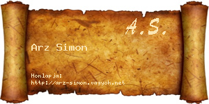 Arz Simon névjegykártya